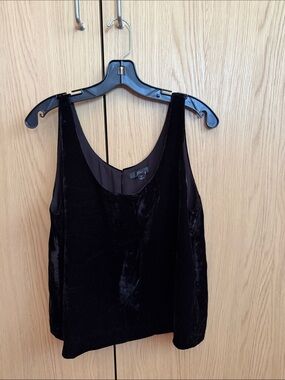 J. Crew Black Lined Velvet Scoop Tank